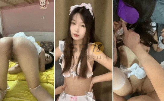 粉嫩少女吃催情药助兴，3P直播做爱，嘴巴小穴塞满